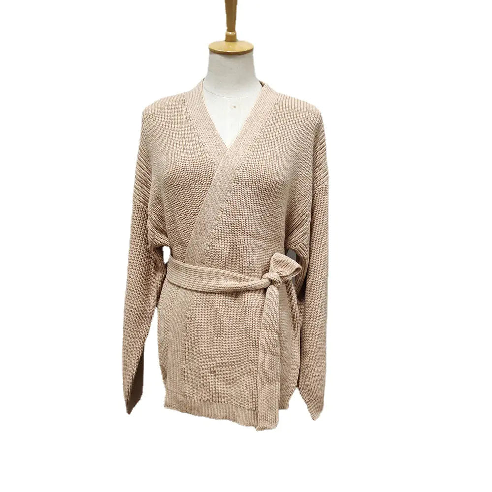 Autumn Winter Women's Chunky Knit Cardigan Robe
