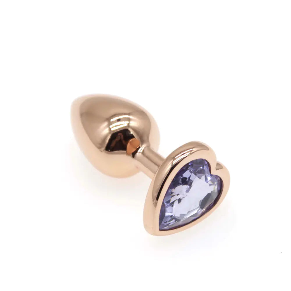 Small S Rose Gold Heart Diamond Butt Plug AD205