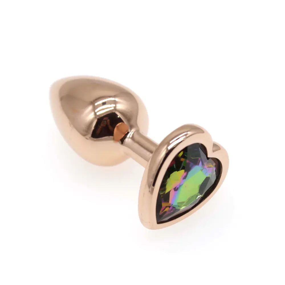 Small S Rose Gold Heart Diamond Butt Plug AD205