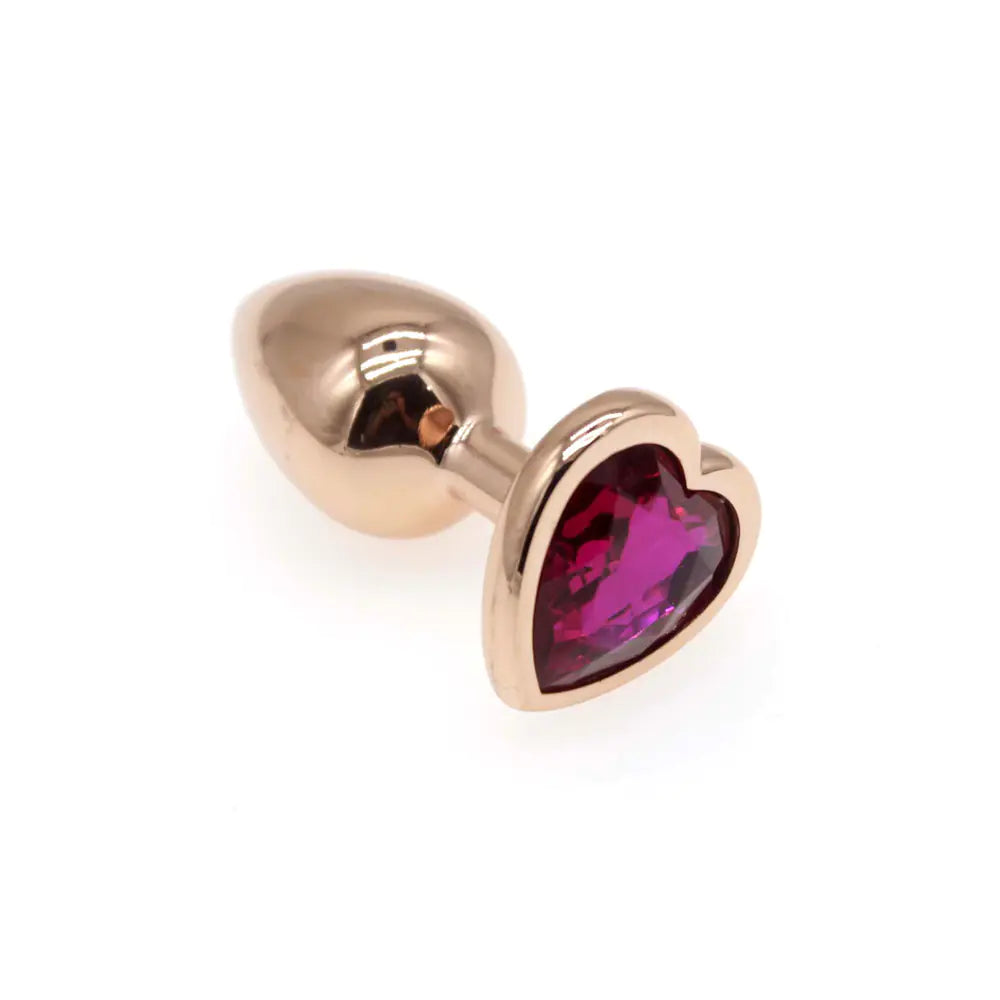 Small S Rose Gold Heart Diamond Butt Plug AD205