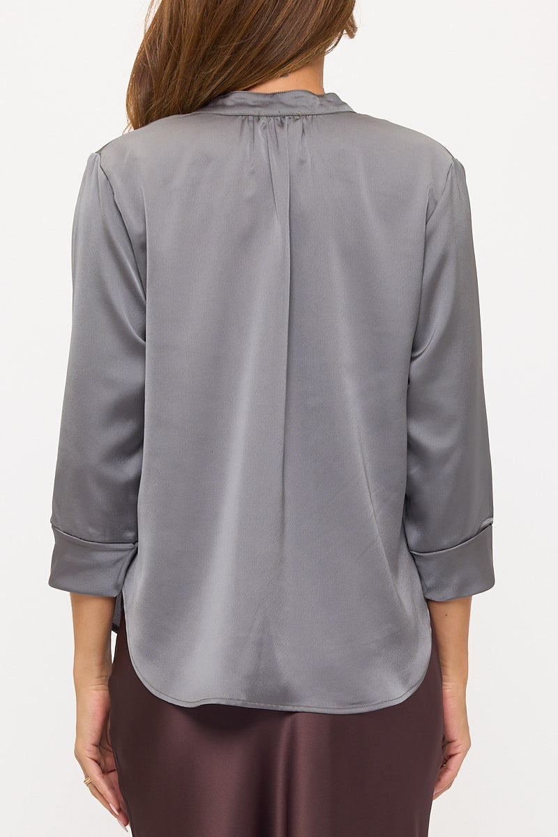 V-Neck Satin Blouse.