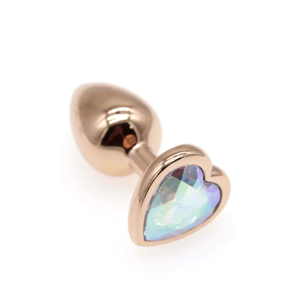 Small S Rose Gold Heart Diamond Butt Plug AD205