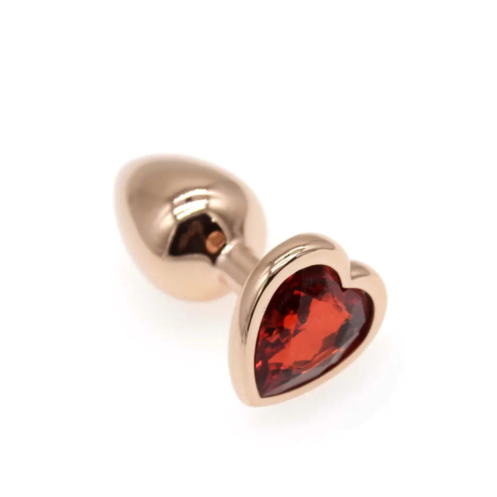 Small S Rose Gold Heart Diamond Butt Plug AD205