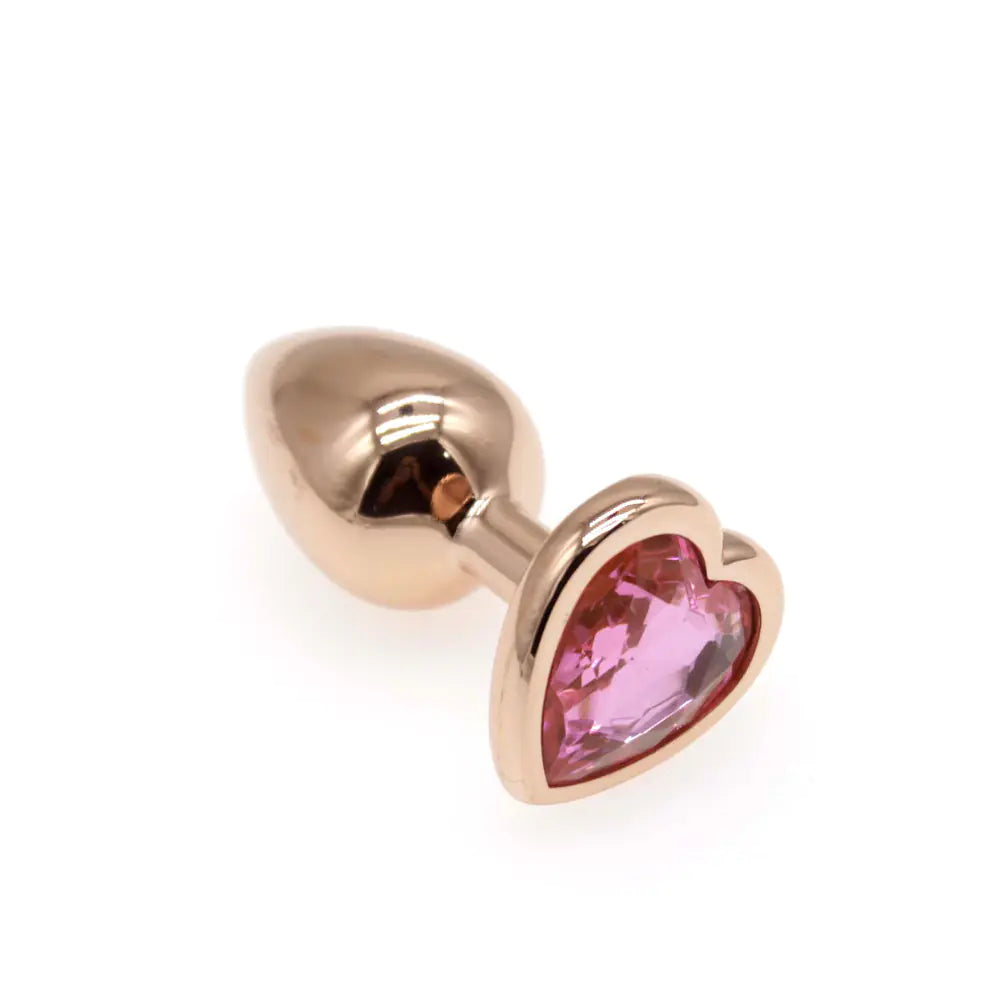Small S Rose Gold Heart Diamond Butt Plug AD205