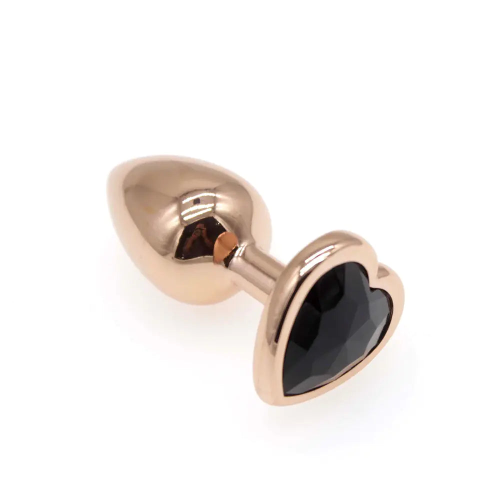 Small S Rose Gold Heart Diamond Butt Plug AD205