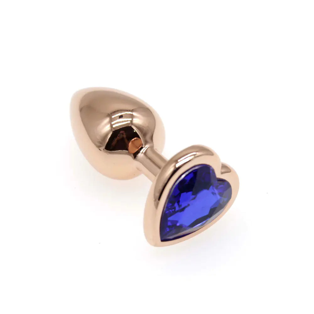Small S Rose Gold Heart Diamond Butt Plug AD205