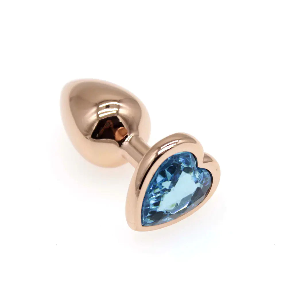 Small S Rose Gold Heart Diamond Butt Plug AD205